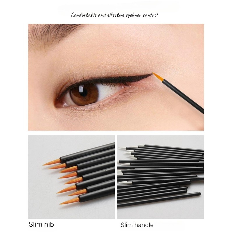 Dhjrefhhd 50Pcs Disposable Eyeliner Brushes Hooded Eyeliner Brush Eye Liner