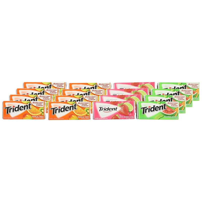 Trident Fruit Variety Pack Sugar Free Gum, 14 Count, Pack