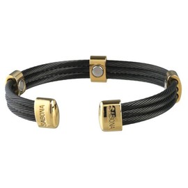 Sabona 36460 Trio Cable Brazalete Magnético Negro/Dorado, Extra Pequeño
