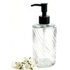 500ml/17 Oz Textured Hand Glass Soap Dispenser with Black Plastic