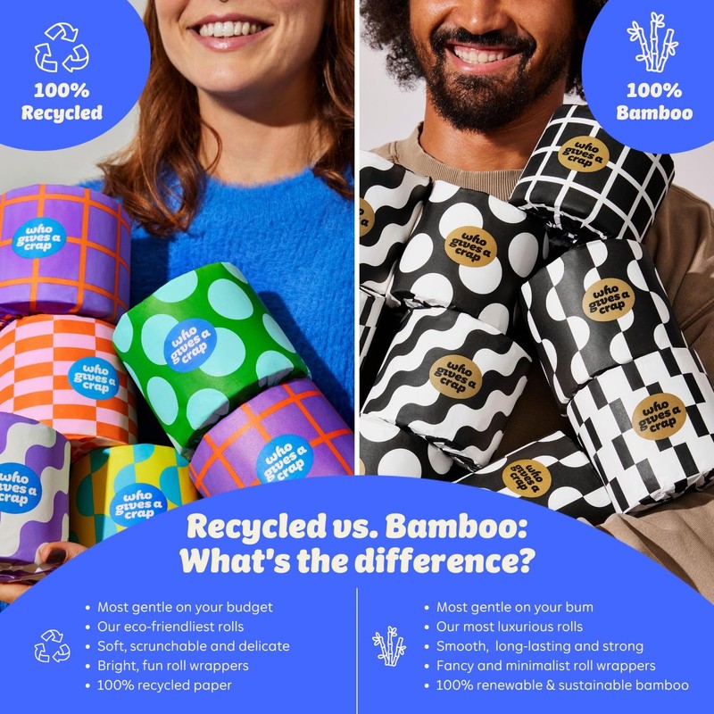 Who Gives A Crap | 100% Recycled Toilet Paper, 24