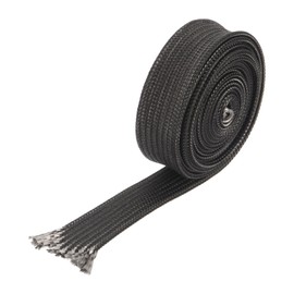 sourcing map Heat Shield Sleeve, 0.3" ID 3.3 Feet Heat Sleeve Automotive Wire Heat Shield Fuel Line Heat Shield Sleeve Heat Sleeve Heat Wrap 500 Degree for Wires, Black