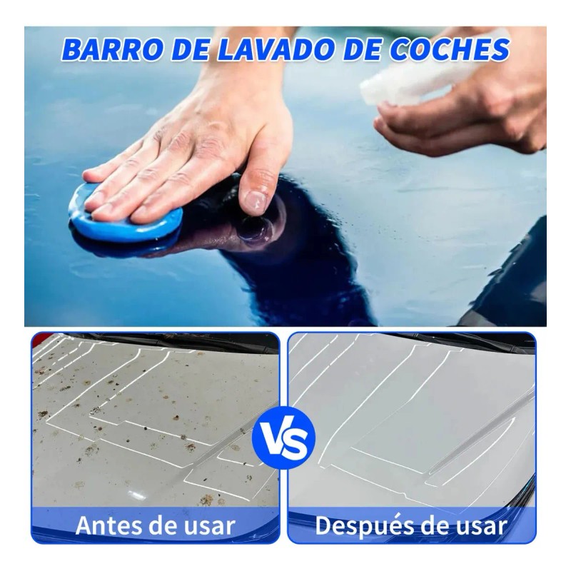 10*3m Arcilla Plastilina Descontaminante Limpiadora Clay Bar
