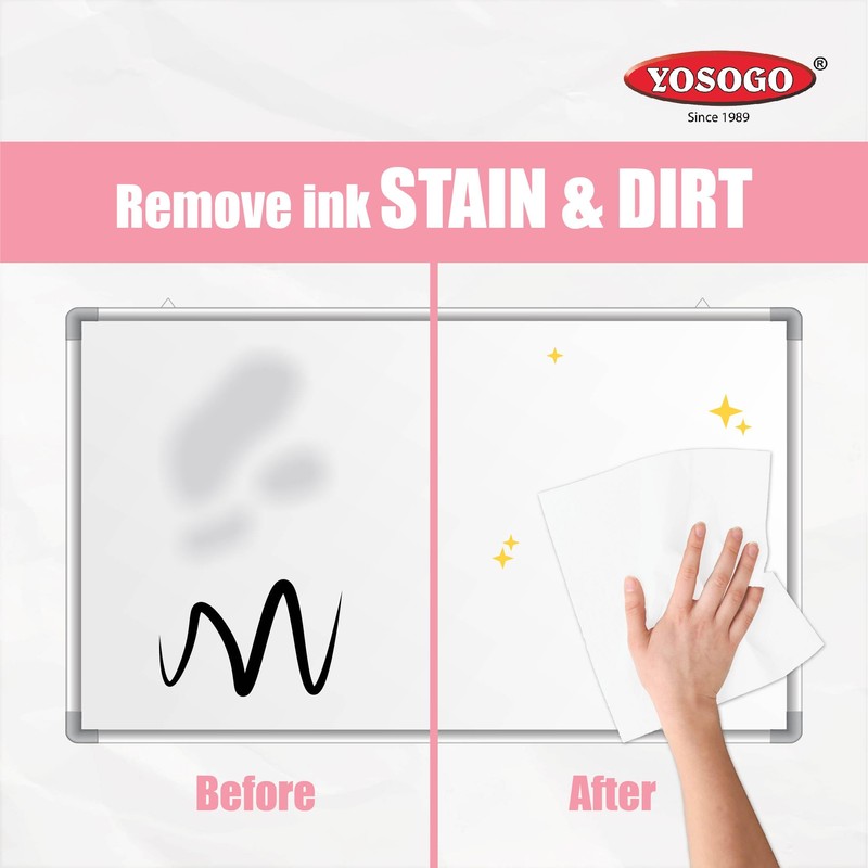 Yosogo 120 Sheets Whiteboard Wipes in Reaseable Cap