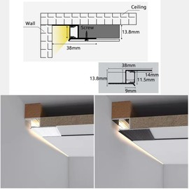 DGLILUAN LED Aluminum Channel Z Shape 3.3 FT/1 Meter Plaster-in LED Strip Light Channel with Milky Diffuser, Trimless Recessed Drywall LED Profile (White, 10 Pack)