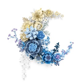Wall Mountable Building Block Flower Set, Simulated Artificial Flowers Moon Models, Unique Home Décor, Adult Collection, Valentine's Day Gifts for Girls, Standard Particles 934 PCS (JJ9094)