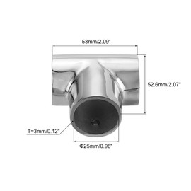 sourcing map 2 Pcs Boat Handrail Fitting, 3-Way Pipe Connector Marine Grade 316 Stainless Steel Tee Rail Pipe Fitting Connector with Wrench for 1inch O.D.Tube Shelves, Display Racks