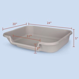 PuppyGoHere Dog Litter Box, Large Size, Misty Gray with Square Pet Scoop, Durable & Pet Safe Puppy Pan, Comfortable for Dogs, Great for dogs up to 20 lbs - includes 2 Puppy Pan & 1 Square Pet Scoop