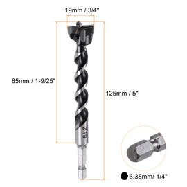 sourcing map 2 Pcs Forstner Drill Bit 19mm (3/4") Dia YG8/C1 Tungsten Carbide Twist Wood Forstner Bits Hole Saw Auger Opener Cutter for Woodworking Drilling