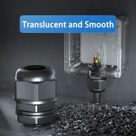 DZSEE M20 Cable Gland 10Pcs, 20mm Armoured Cable Glands Waterproof, Plastic Nylon Compression Glands Connectors with Locknut and Washer, Ideal for Cable Installation and Equipment Maintenance