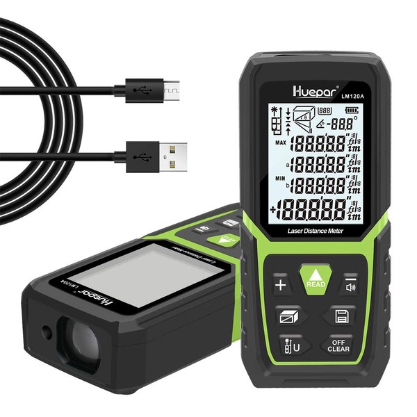 Laser Measure Device 120M/393Ft, Huepar Laser Distance Measure with Electronic