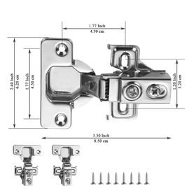 Evanda Cabinet Hinges, 2 Pack Stainless Steel Overlay Soft Close Hinges, for Kitchen Cabinet Door Hinge, with Mounting Screws