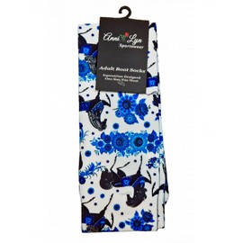 Anni Lyn Sportswear Women's Boot Socks - One Size (Blue Horses)