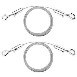 FDKJEJC Adjustable Picture Hanging Wire 2PCS Mirror Frame Kit 2m x1.5mm Heavy Duty Stainless Steel Wire Rope for Mirror Hanging Hardware, Light Lamp, Billboards, Basket Hold to 50 LB