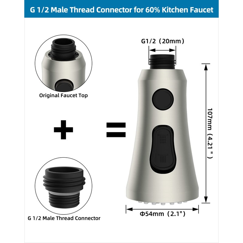 Hygie Rinse Universal Faucet Head Replacement with 15 Adapters Compatible