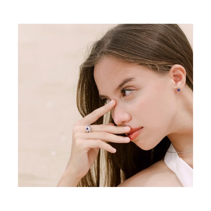 Belinda Jewelz - Anillo de compromiso para mujer, plata platino,