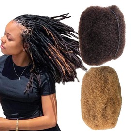 FASHION IDOL Afro Kinkys Bulk Human Hair 3 Packs 10 Inches HONEY BLOND Afro Kinky Braiding Hair for Dreadlocks Extensions