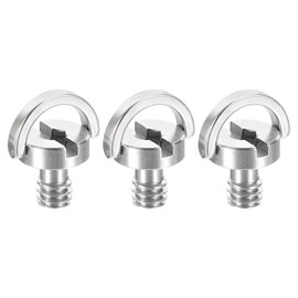 PATIKIL 1/4-20 Screw 13mm Length D-Ring Stainless Steel Camera Retaining Screws 3pcs D-Shaft Quick Release Plate Screw for Camera Tripod Monopod Silver