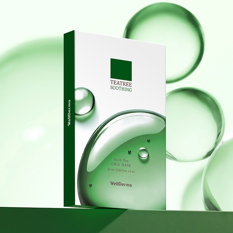 Wellderma 진정/트러블 케어_웰더마 티트리 허브 톡스 시카마스크 1박스(5매입) Calming/Trouble Care_Wellderma