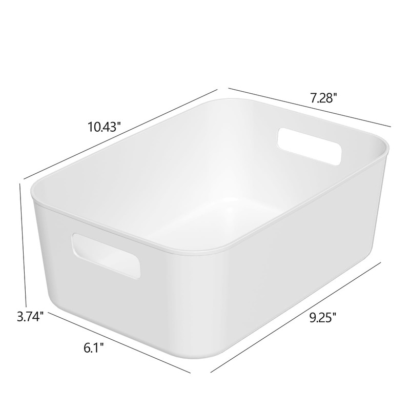 Dehouse Pack for 6 Plastic Storage Bins, Versatile Kitchen Pantry