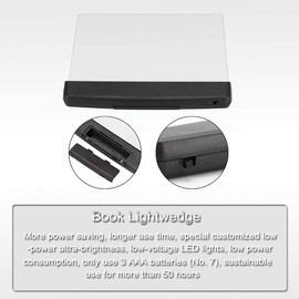 Luz de marcador portátil Lightwedge Libro de luz LED Lectura Luz brillante Tablero de la lámpara Luz de estudio familiar Lámpara de lectura para el cuidado de los ojos, para leer en la cama, en el aut