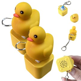 Quacking Duck Keychain Fidget Toy - Rechargeable Stress Reliever with Colorful Lights, Fun Portable Anxiety Relief for Adults - Perfect Gifts - Quantity: 4PCS