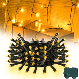 cshare String Lights Outdoor Waterproof 16.4ft 50LED, Warm White Fairy Lights Battery Operated with Timer for Indoor & Outdoor Christmas Decorations Garland Party Garden