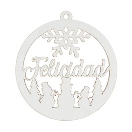 Fantasias Miguel Esfera Navideña Blanco Fig Felicidad Mylin 16.4cm X 12.9cm