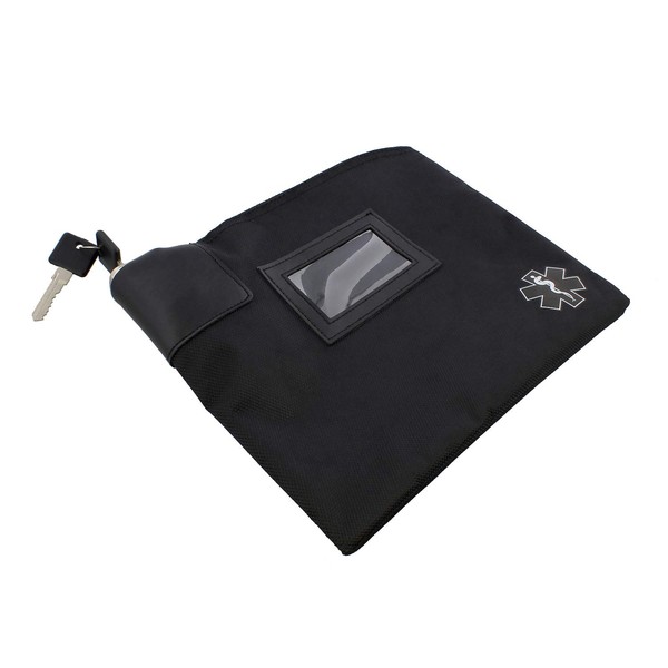 MonMed | Locking Storage Box Medicine Box Pill Organizer Travel Medicine Bag with Lock and Key Lock Bag Pouch in Black