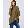 ANRABESS Women's Oversized Turtleneck Batwing Sleeve Spilt Casual Loose Knit