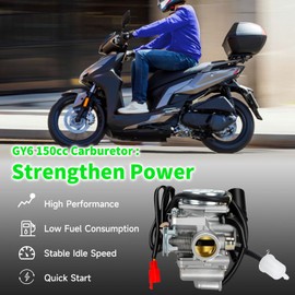 XIKOBY GY6 150cc Carburetor PD24J Carb Compatible with 125cc Taotao Scooter Moped 152QMI 157QMJ 4 Stroke Engine Roketa Motorcycle Hammer-head ATV Go Kart Dune Buggy Parts with Intake Manifold