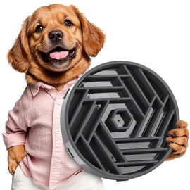 WHIPPY Slow Feeder Dog Bowls Medium Large Breed 3 Cups Slow Eating Dog Bowl Puzzle Bowl to Slow Down Eating Maze Dog Food Bowl for Fast Eater,Navy Blue