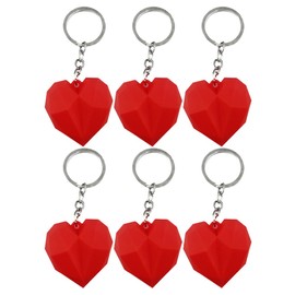 ABOOFAN Backpack Tote 6Pcs Red Heart Keychain Diamond Heart Love Shaped Keychains Keyring Accessories Valentines Day Party Favors for Girlfriend Boyfriend Ornament