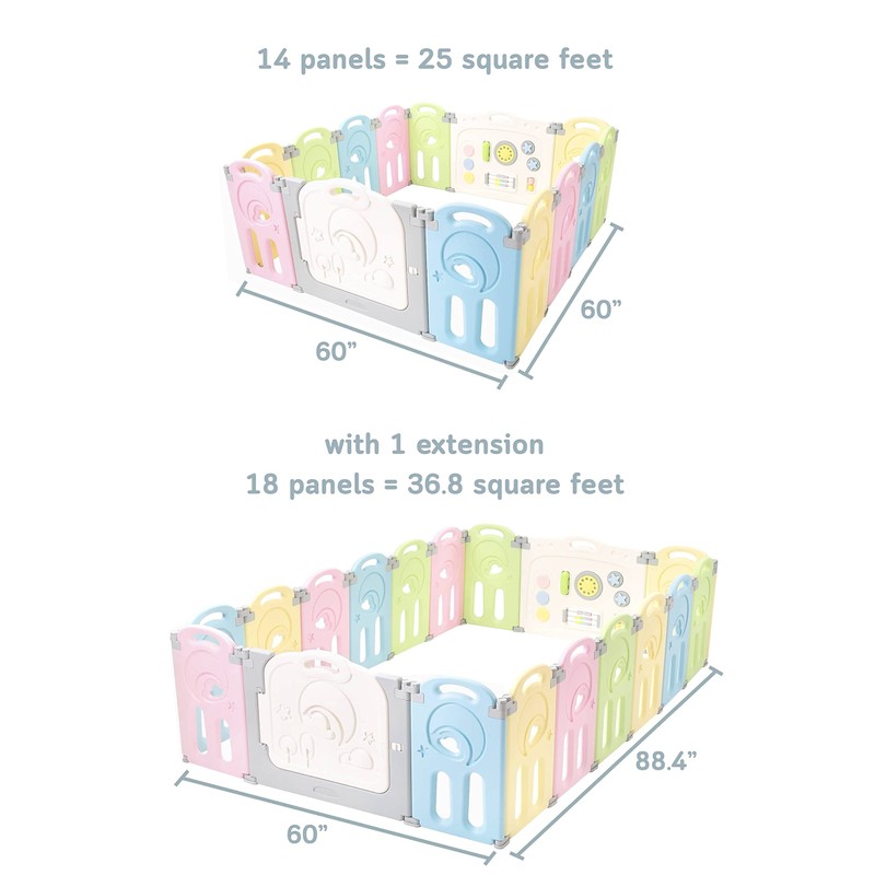 Fortella Cloud Castle Foldable Playpen, Baby Safety Play Yard with