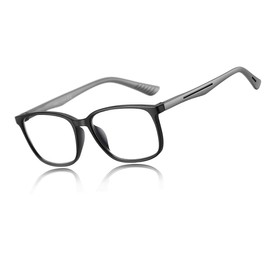 SOCTICK Blue Light Blocking Reading Glasses Men,Anti Eyestrain Lens Lightweight Frame Eyeglasses, Large Wide Readers for Men(Black,+0.5)