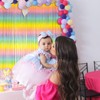 BOMSI Pastel Rainbow Foil Fringe Curtain Streamers Party Backdrop Foil
