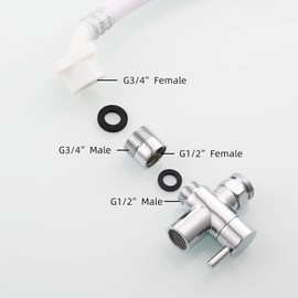 Tecmolog SBA042 Garden Hose Connection Brass Thread Adapter 1/2 Inch Female to 3/4 Inch Male Thread for Garden and Washing Machine Hose Chrome