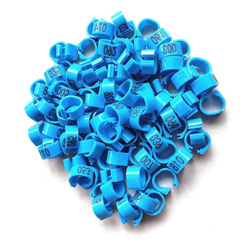EIHI Pack of 100 8 mm Multicoloured Aluminium Pigeon Leg