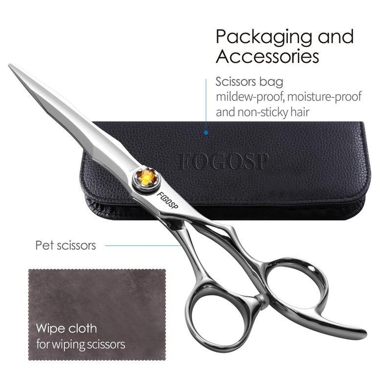 FOGOSP Professional Barber Scissors - 6” Japan VG10 Fine Cutting