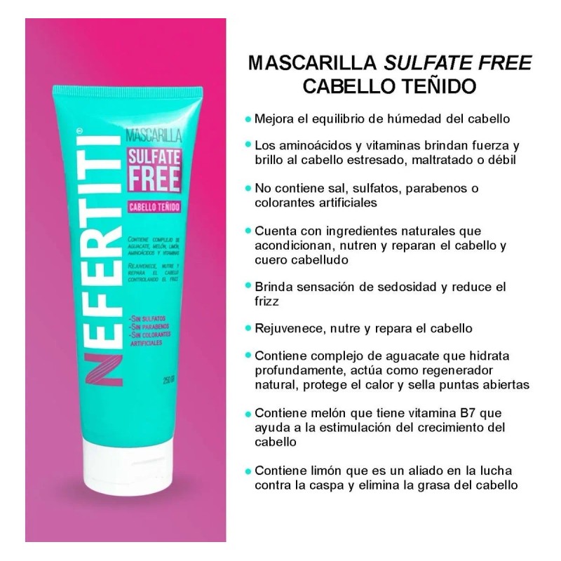 Mascarilla Para Cabello Teido Sin Sulfatos Ni Parabenos