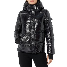 S13 Women's Lacquer Ella Puffer Coat, Onyx, M
