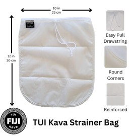 TUI KAVA Traditional Kava Strainer Filter | 75 Micron Nylon Commercial Food Grade Quality | BPA-Free | Nut Milks | 10 x 12 inch | Draw string | Durable | Reusable | Environment friendly packaging