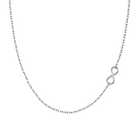 EVER FAITH 925 Sterling Silver Small Sideways 8 Shaped Infinity Pendant Choker Necklace 17.7"