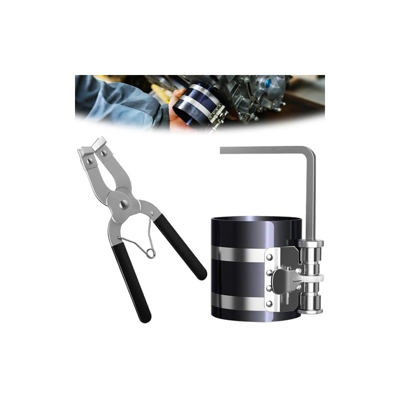 3Pcs 3"Piston Ring Compressor and Adjustable Piston Installation Tool &