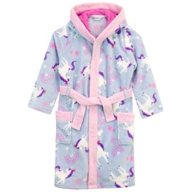 Harry Bear Girls Dressing Gown Unicorn Purple 8-9 Years