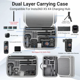 STARTRC VCR Carrying Case for Insta360 X5 Storage Protective Travel Bag for Insta 360 X5 X4 Basic Bundle Battery Fast Charge Accessories Bullet Time Handle 1.0/114CM Selfie Stic