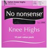 No Nonsense Knee Highs, Black, 10 ct