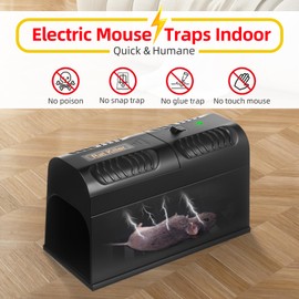 Jahy2Tech 2025 Electric Mouse Trap Indoor for Home, Effective Powerful Voltage Mouse Zapper, No Touch and Reusable Rat Traps for House Indoor Kill, Rodent Control for Kitchens,Garage,Supermarket,Restaurant