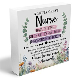 Nurse Gifts Wooden Box Sign Wall Decor Wooden Plaque Sign Nurse Gift Thank You Gifts for Registered Nurse Office Bedroom Home Decor Desk Shelf Table Decor Nurse Graduation Appreciation Gifts