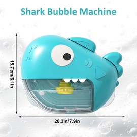 Baby Bath Toy Sharks Blue Bubble Bath Toy with Music Cute Baby Bath Toy Luminous Children Water Toy for Boys and Girls from 3 Years, 250 ml